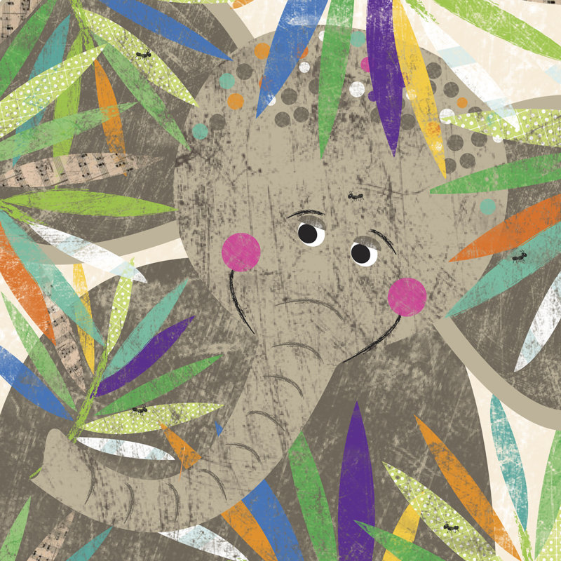 Art sur toile éléphant Ebbert, H 16 po x L 16 po x l 1,25 po