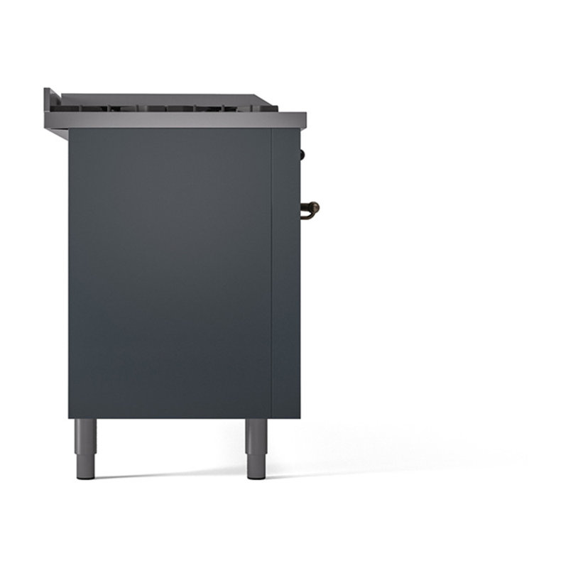 Cuisinière ILVE Nostalgie II Série 60 po à double combustible avec 7 brûleurs scellés, plaque de cuisson, table française (gaz naturel, porte pleine)