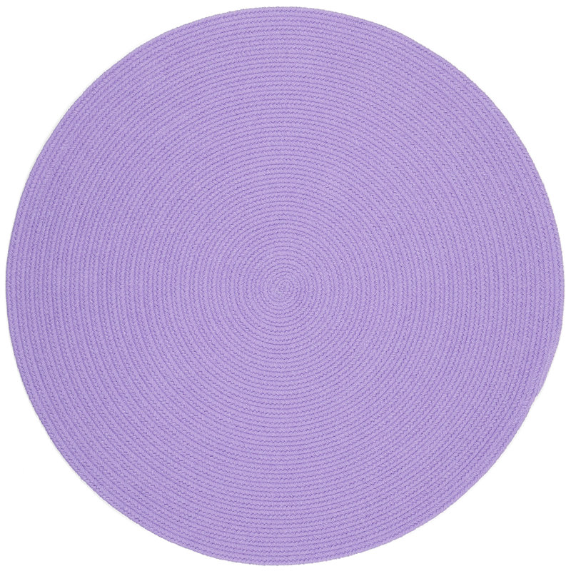 Tapis intérieur/extérieur violet tressé à la main Misha, Rond 10 pi