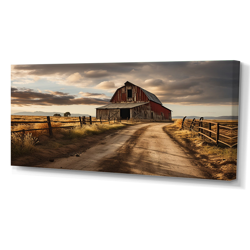 «Bentlei Barns Rustic Charm II», art mural granges, Toile tendue, H 28 po x l 60 po x P 1,5 po