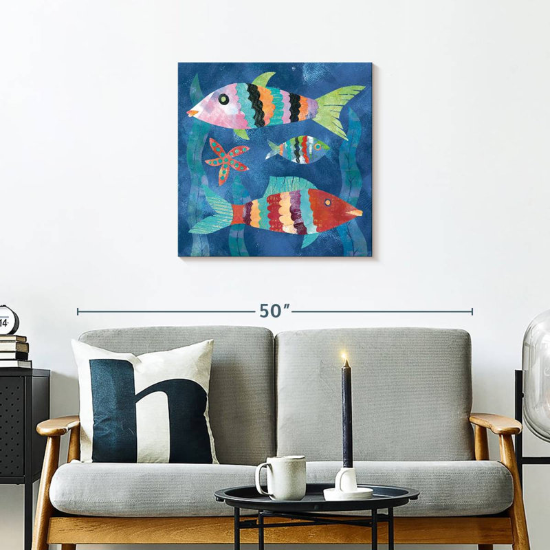 Ashelle Boho Reef Fish I, H 24 po x l 24 po