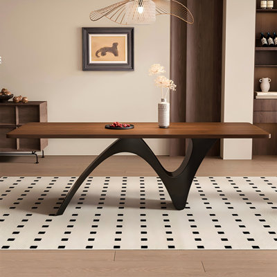 French mid-century style solid wood dining table