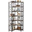 Grande bibliothèque d'angle à 7 niveaux 79,53 "de haut, bibliothèque de rangement en bois et métal pour le bureau à domicile-132923081