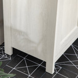 Kleankin Modern Bathroom Sink Cabinet, Floor Standing Under Sink Cabinet, Freestanding Storage Cupboard With Adjustable Shelf, Double Doors