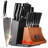 15-Pc Damascus Knife Set VG10 Steel Block