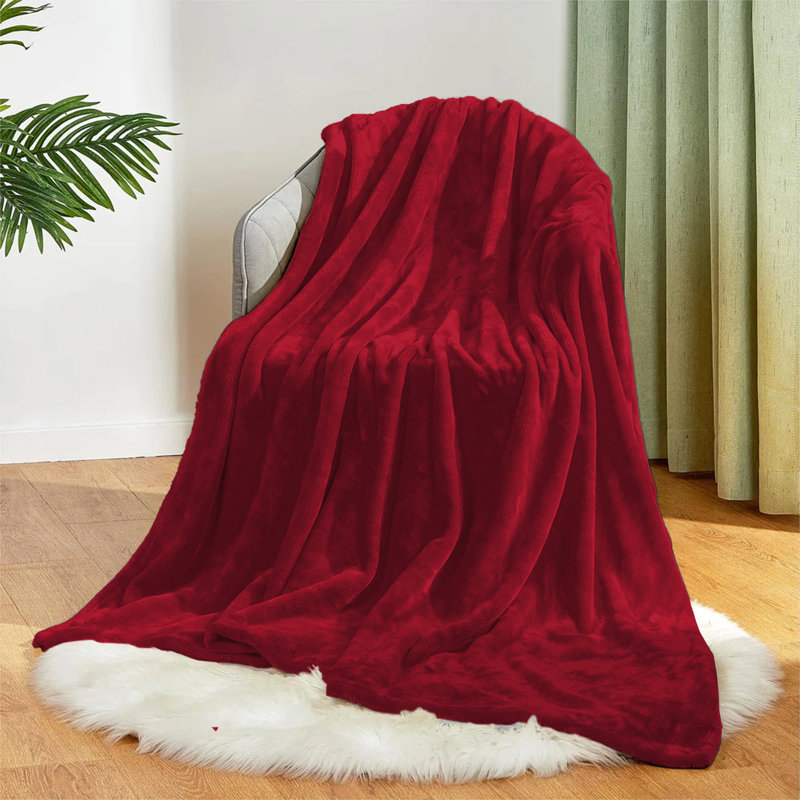  Soft Fleece Blanket - Fuzzy, Warm, Bed/Throw Blanket, Twin (60 inc x 80 inc), Burgundy