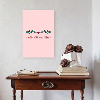 Under The Mistletoe Heart Romantic Abstract Contemporary Landscape Nature Wall Art Print by Karen Menzenbach - Wrapped Canvas Print