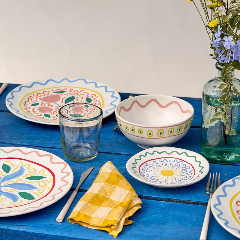 Summer Bliss Handmade Stoneware Appetizer Plate