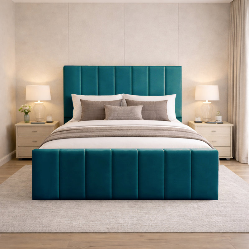 Connell Upholstered Storage Bed Frame, Double (4'6), Mallard