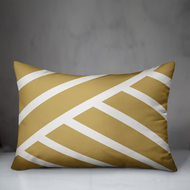 Abstract Outdoor Throw Pillow, Yellow