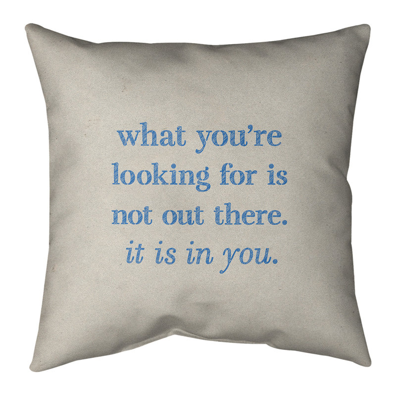 Coussin à la main, 16 po x 1 po, Gris / bleu, Housse de coussin seulement - sans coussin