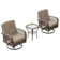 Baecher Wicker / Rattan 2 - Person Outdoor Seating Group with Swivel & Glider Chairs and Glass-Top Side Table