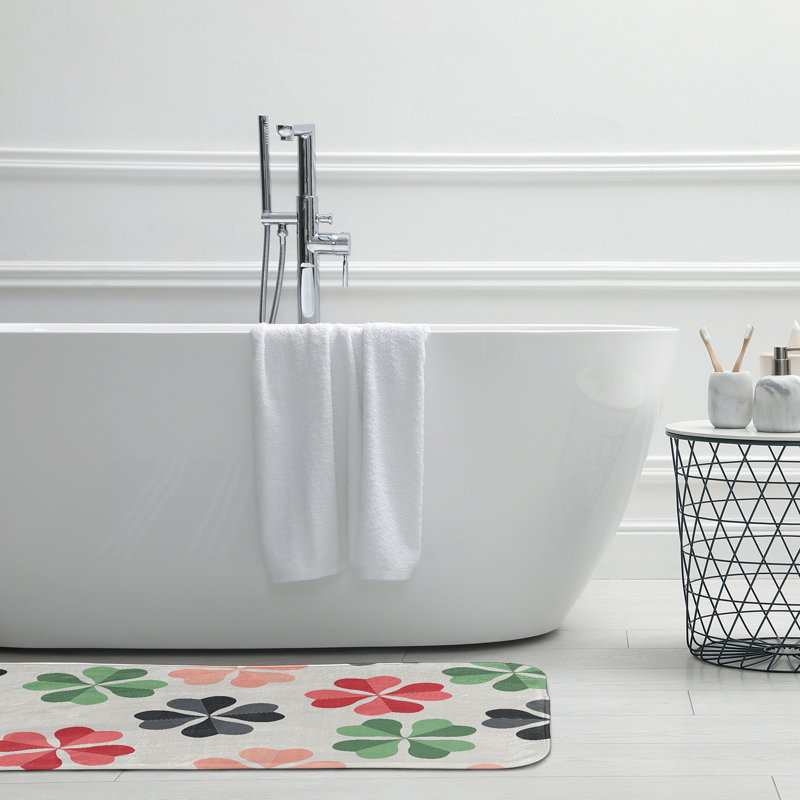 Tapis de bain Boname, L 21 po x L 34 po, Gris