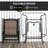 Dark Brown Patio Dining , 5, Foldable, Umbrella Compatible, Tempered Glass Table Chairs And , , Hole Table, Outdoor