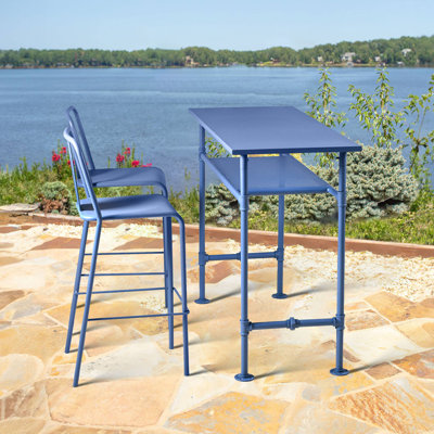 Ensemble de table de patio moderne 3,1 avec 2 chaises de patio pour l'extérieur