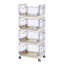 Chariot de rangement roulant à 4 niveaux avec bacs pliables amovibles, tour de rangement modulaire en plastique avec roues verrouillables pour la salle de bain, la salle de lavage, la chambre à coucher, la cuisine, le placard et le bureau-742595739