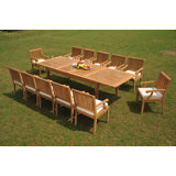 Erin Outdoor 11 - Piece Teak Dining Set