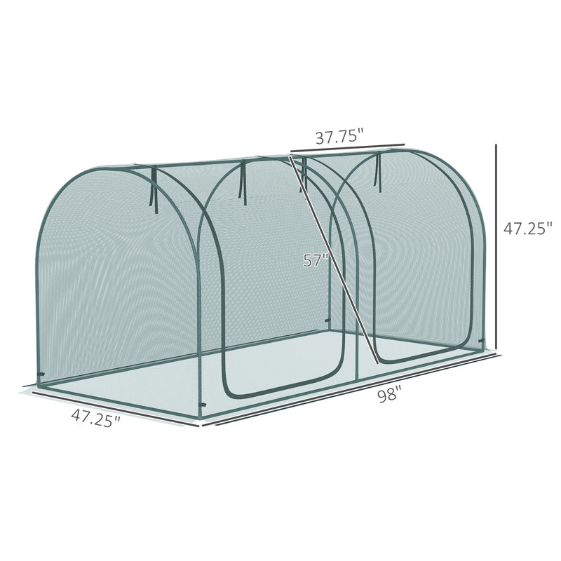 Cage de protection pour plantes avec deux portes à fermeture à glissière et piquets de sol | Idée de cadeau, Vert