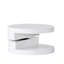 Petite table basse rotative avec rangement dissimulé, blanc brillant moderne, 24,25 po x 24,25 po x 12,75 po, fonction de rangement contemporaine et blanc brillant, 23,62 po x 23,62 po x 12,99 po
