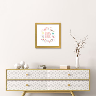" Illustrated Letter R Pink "