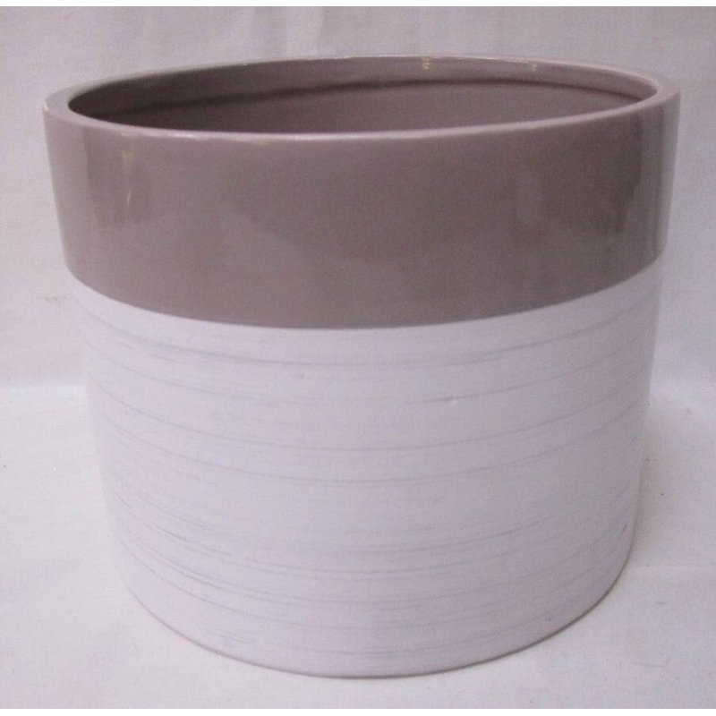 Cache pot, Blanc / brun