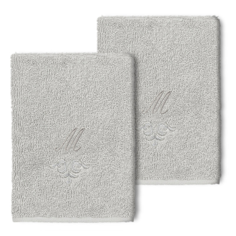 Monica Turkish Cotton Washcloth, M, Light Gray