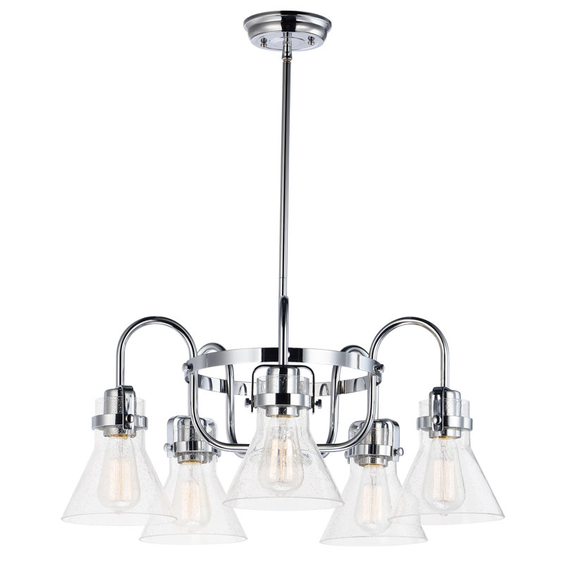 Lustre classique / traditionnel à 5 lumières Amarvir, Chrome poli