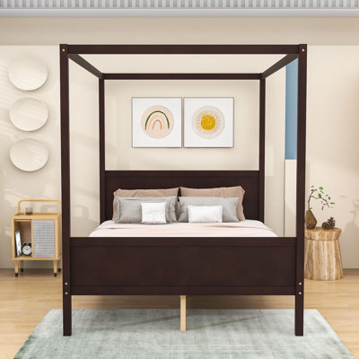 Queen Canopy Bed With Headboard and Footboard