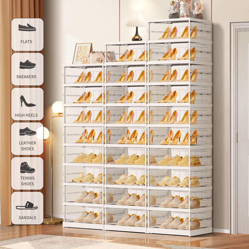 Armoire de rangement pour chaussures 16 paires, Blanc