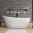 Free Standing Tub 59" Acrylic Freestanding Bathtub Adjustable Soaking Bath Tub Oval Shape-92368694