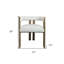 Chaise rembourrée ivoire et brune-1112046066