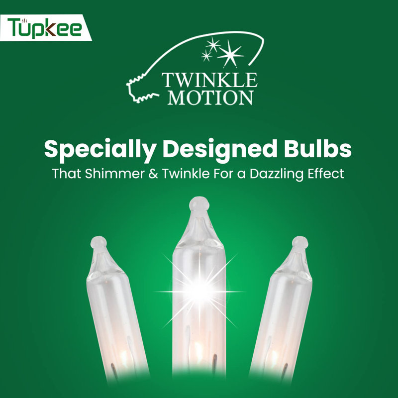 Tupkee Christmas LED Random Twinkle Lights - 16 Of 100 Bulbs Twinkle - LED Multicolor Christmas Tree Lights - Indoor Outdoor – 24.75 Feet Light String, Sparkling Twinkling Holiday Decor