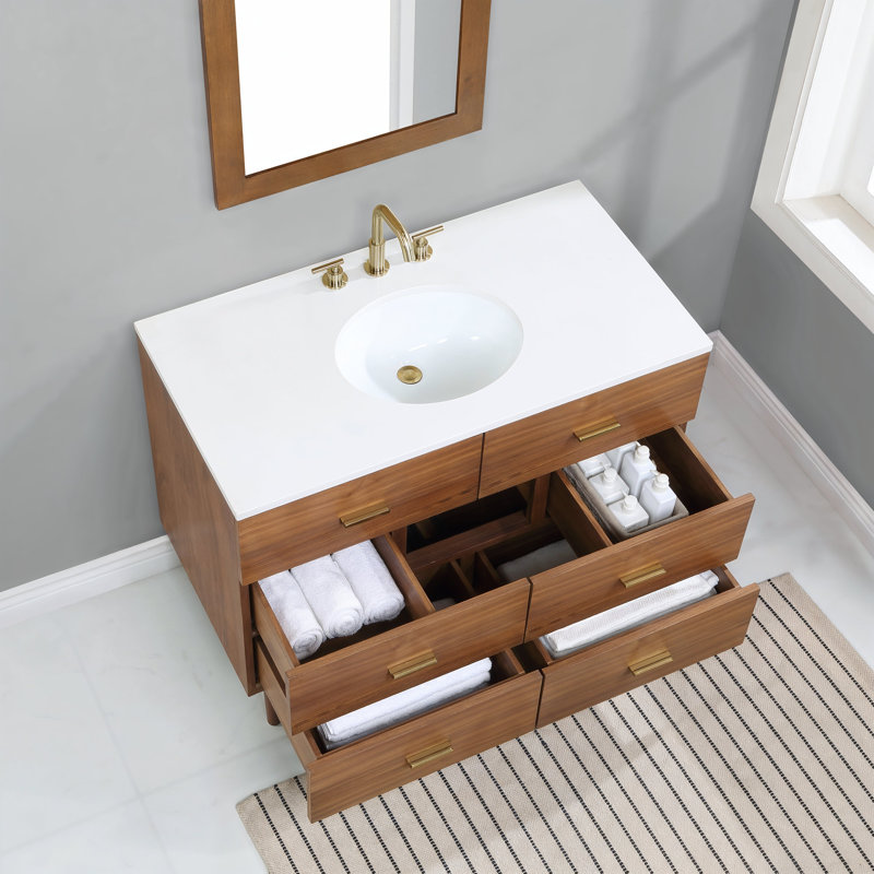 Dondi 42'' Single Bathroom Vanity with Quartz Top