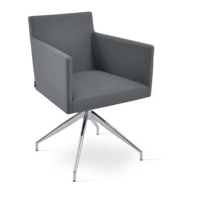 Chaise de réception en similicuir de 22 po avec structure en métal Brilon