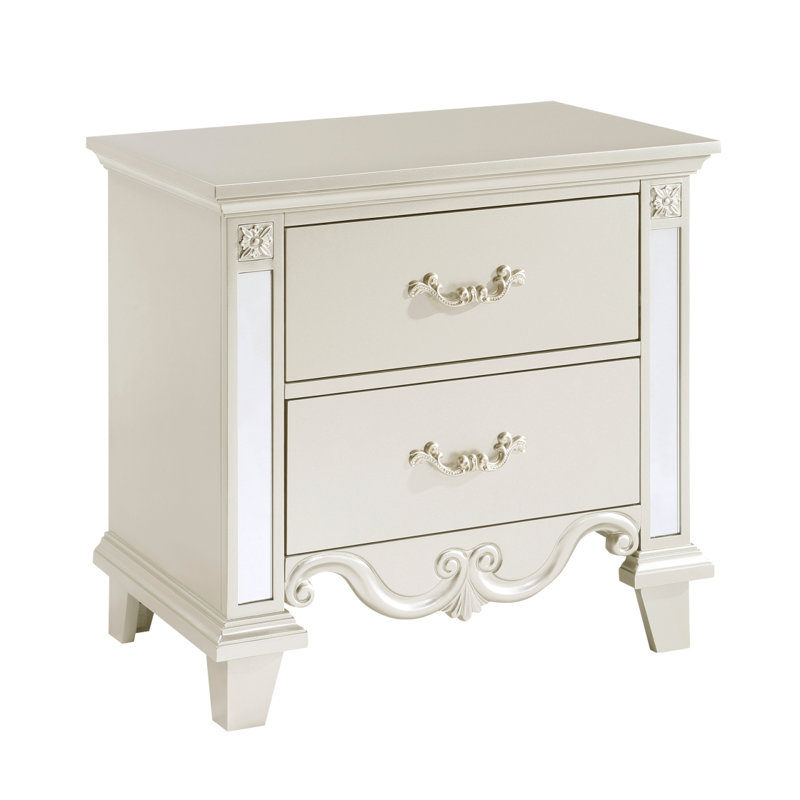 Armoire de chevet 1pc Glamour Champagne Finish
