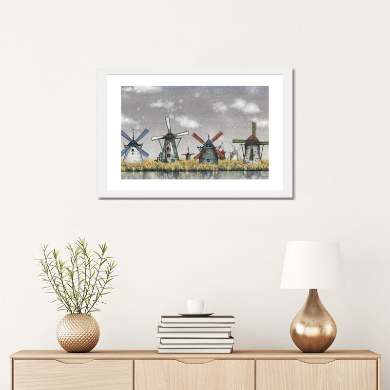 Atmospherique par Maggie Vandewalle - Reproduction d'art sur toile encadrée, H 16 po x l 24 po x P 1 po, Blanc