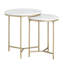 2 Piece Marble And Metal Nesting Table Set