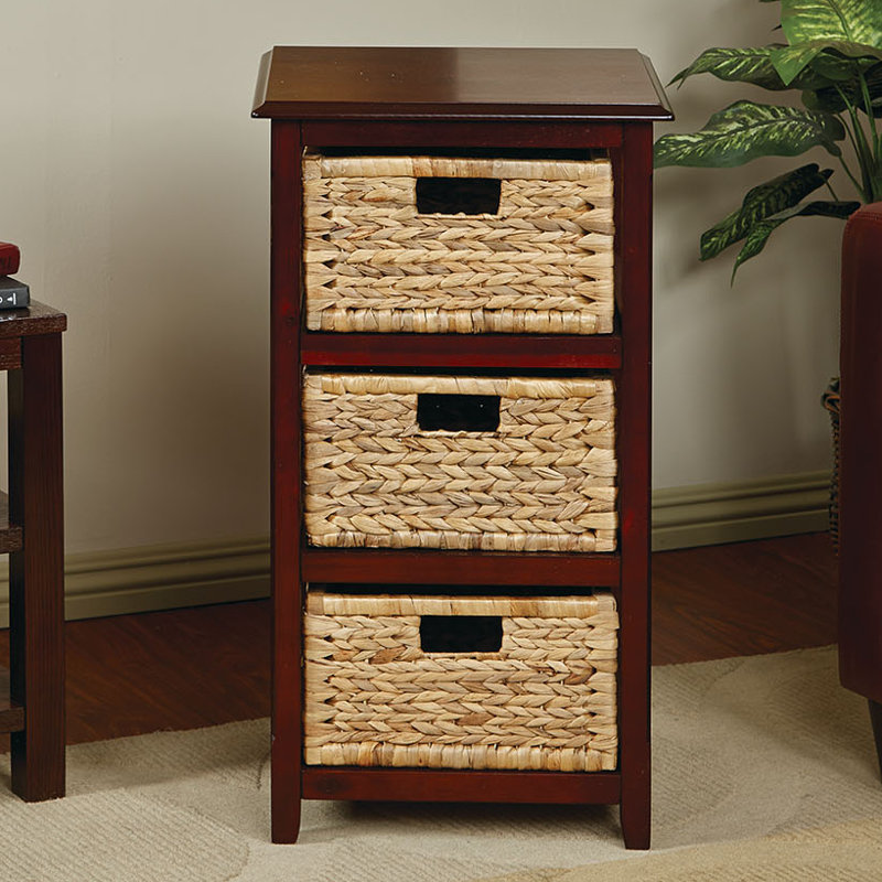 Ottilie 3 Drawer Storage Drawer, Espresso and Natural