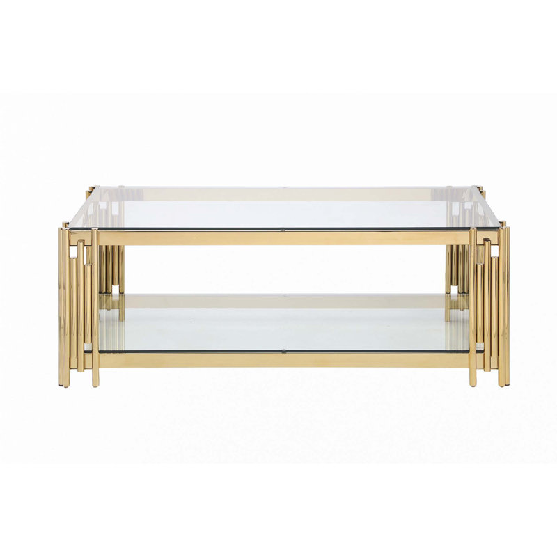 48" Wide Rectangular Coffee Table, Clear