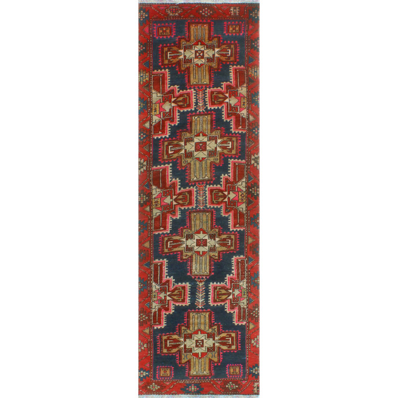 One-of-a-Kind 2'9" X 9'5" 1980s Runner Wool Area Rug in