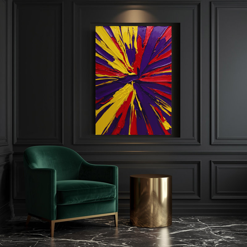 «Abstract Color Field 56», art mural sur toile mauve, H 14 po x l 11 po