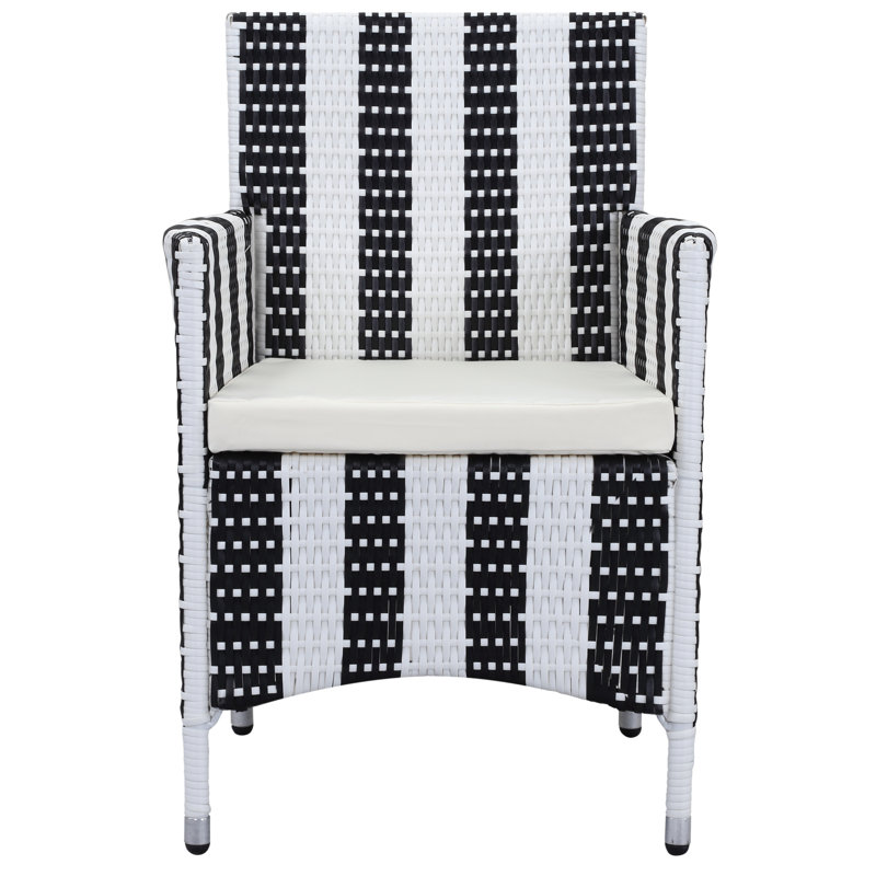 Chaise avec coussins Mcmillen, White/Black