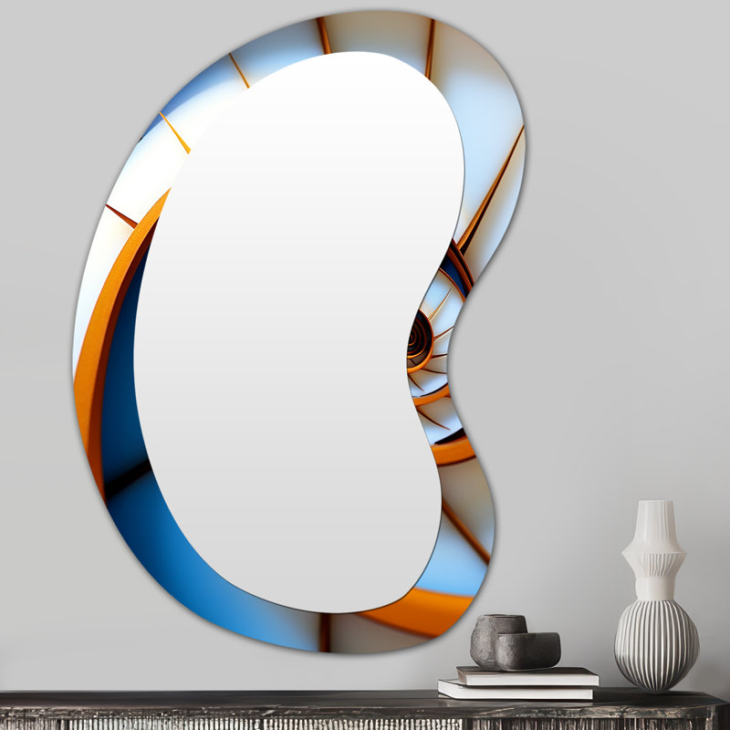 Her Herest Stairway Infinity - miroir mural en forme de spirale unique, miroir asymétrique moderne, impression d'art en métal