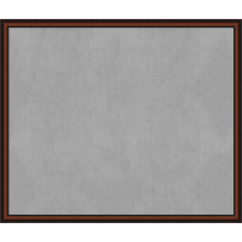 Tableau magnétique encadré étroit noyer de Chypre, H 43 po x l 51 po