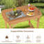 Maryln Rectangular Outdoor with Umbrella Hole Dining Table - 100 cm W 60 cm D