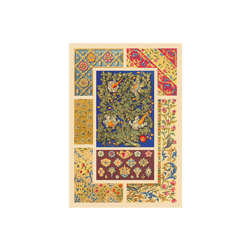 «Medimar Design with Flowers» par Auguste Racinet, impression