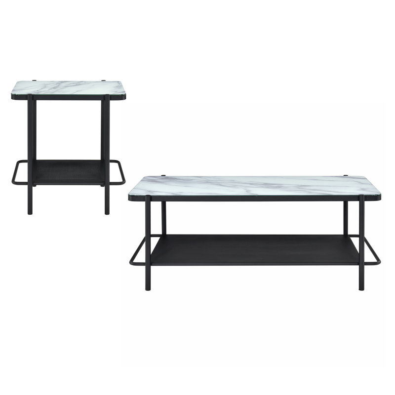 Ensemble de tables basses, 2 pièces: table de bout, table basse