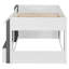 Lit mezzanine double avec maisonnette et rangement, lit en bois moderne pour enfants / adolescents, blanc et gris-1064237202