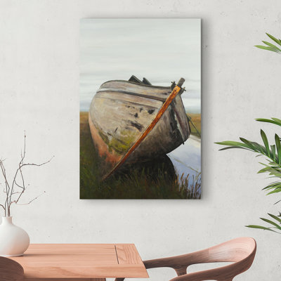 Vieux bateau abandonné dans un marais - Best-sellers, toile orange