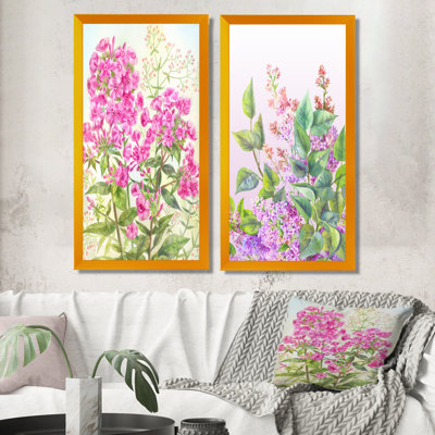 Fleurs de lilas mauves - ensemble de 2 peintures sur toile